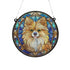 Pomeranian Stained Glass Effect Suncatcher